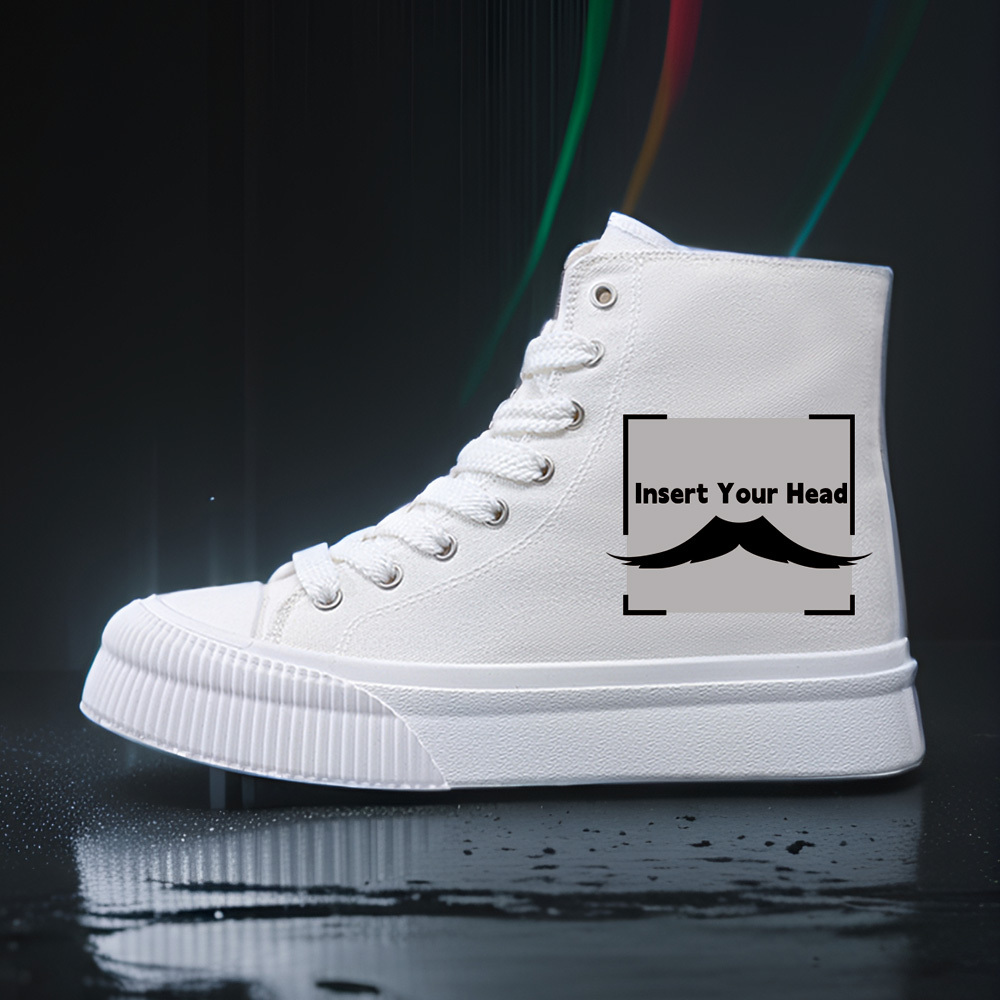 Women's Shoes Black and White Casual Skateboard Sneakers with Laces 2D Print Series, Campus Style for All Seasons