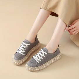 Women'S Casual Canvas Loafers - Classic Round Toe, All-Season Versatile Shoes with Rubber Sole, Fabric Inner & Durable Inner Lining, Easy Care Hand Washable, Fashionable Solid Color Design for Casual Attire, Allseason Shoes | Classic Loafer Design | Breathable Canvas Uppe