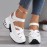 [Comfortable Sneakers] Comfortable Women's Synthetic Cover Casual Sneakers | Breathable, Adjustable Hook-and-Loop Straps, Thick Sole, Open-Toe Design for All-Season Wear