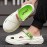 Men's Summer Slip-On Sandals with EVA Sole - Comfortable Beach Shoes for Driving & Casual Wear, White with Green Accents, Breathable Design, Easy On/Off, Durable & Stylish, Summer Sandals