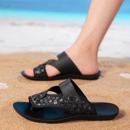 Men'S Beach Sandals Comfortable Breathable Summer Flip-Flops - 11 Sizes Available for Stylish Outfits - Lightweight Faux Upper & Durable Sole for Casual Vacation, Poolside, and Outdoor Activities, Beach Shoes