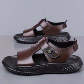 Men's Black -like with Adjustable Strap & Buckle - Non-Slip Rubber Sole, PU Cushioned Insole - Slip-On/Clip-On Beach Shoes for Summer, Casual, Pool, Boat - Lightweight Comfortable Dress (No Laces)