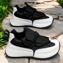 Men's Plus Size Breathable Mesh Sneakers - Lime Green & Orange Accents, Low-Top Lace-Up Casual Streetwear Shoes with Durable PVC Sole for All-Season Outdoor & Daily Wear, Fabric Interior Lining