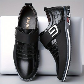 Men's Casual Business Shoes, Ultra-Thin Synthetic Upper, Rubber Sole, Closure, Round Toe - Suitable for All Seasons