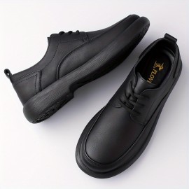 [Everyday Comfort] Men's Casual Fashion Sneakers, Solid Color, All-Season Lace-Up Shoes with Microfiber Synthetic Upper, Faux Lining & Insole, Rubber Sole - Round Toe Daily Wear, Allseason Sneakers|Sleek Round Toe|Polished Shoe Design