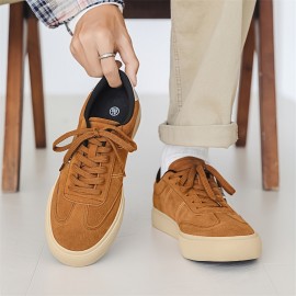 Men's Burgundy Low-Top Dopamine Shoes - Lace-Up Sneakers with Glossy Burgundy & Golden-Tan Trim, EVA Cushioned Arch, Solid Color Casual & Light Training Shoes for Spring/Fall, Skate Shoes, Gym, Semi-Formal - Minimalist Design, Durable -like Texture (No Laces Required) - Men's Fashion Sneakers with -like Upper & EVA Sole, Lace-Up Closure, Solid Color  Casual Sneakers for Men, Shoes for Men Casual, Mens Sneakers High Quality, Canvas Shoes, Wide Shoes for Men, Mens Sneakers