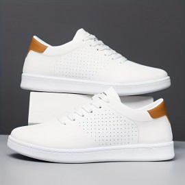 [Vintage Sneakers] Comfortable Men's Vintage Casual Sneakers | Low-Top Lace-Up Shoes with Side Pockets, Breathable Fabric Lining, Durable PVC Sole, and Stylish Brown Accents for All-Day Wear