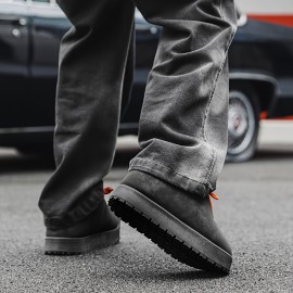 Men'S Retro Hip-Hop Style Solid Color Casual Sneakers - Lace-Up, Round Toe, Low-Top Design with EVA Sole and Fabric Lining for Comfort, Perfect for Casual Attire and Casual Attir